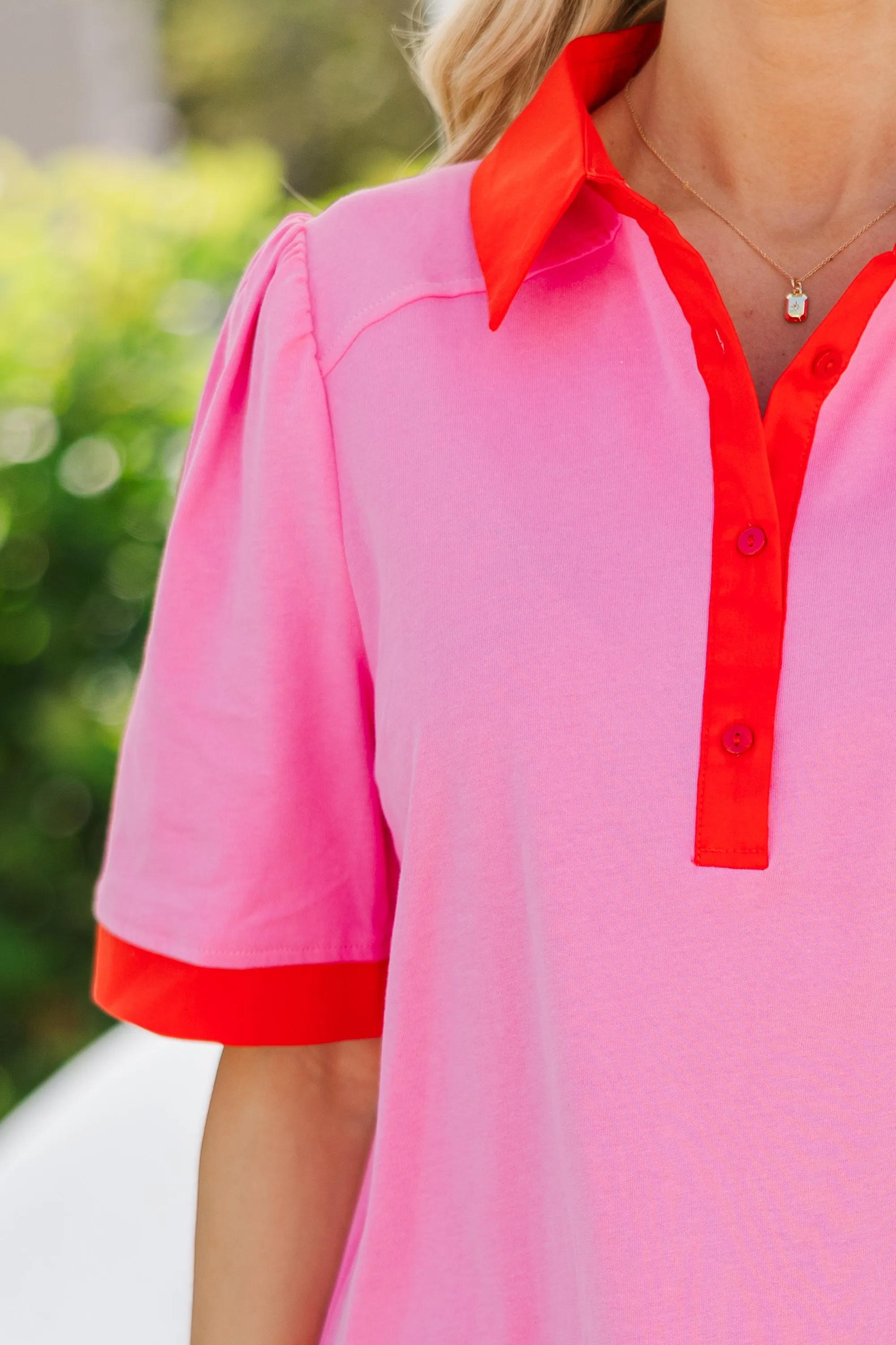 The Court Pink Contrast Dress