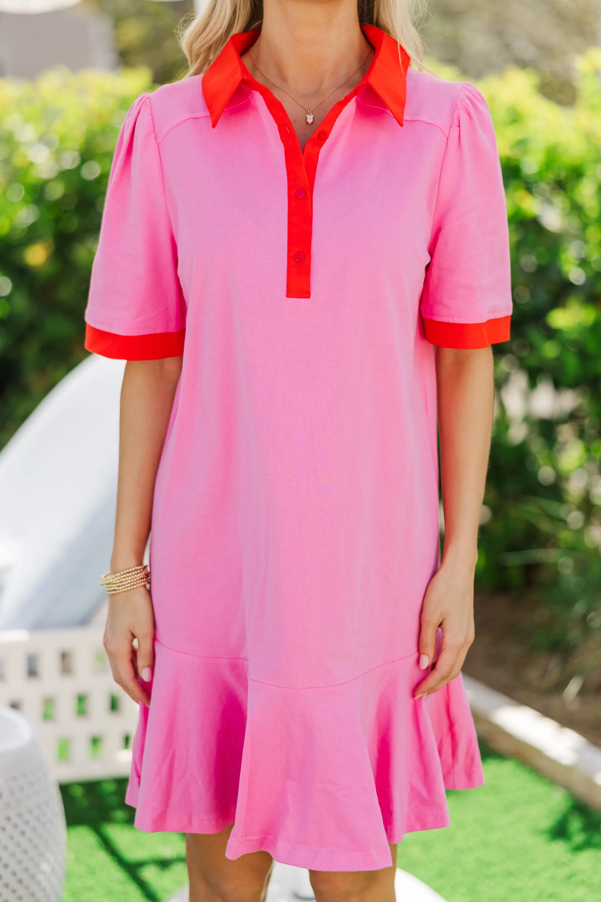 The Court Pink Contrast Dress