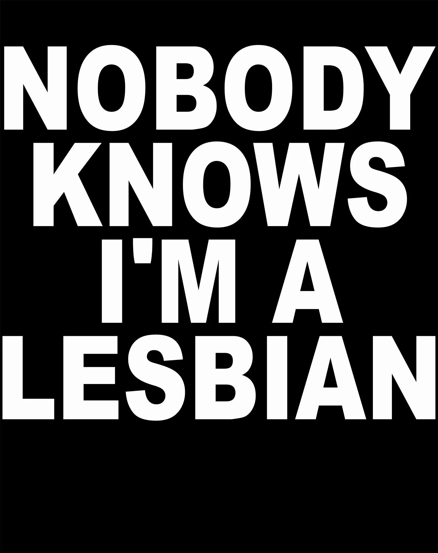 UA Just for Lolz Nobody Knows I'm a Lesbian Women's T-shirt (Black)