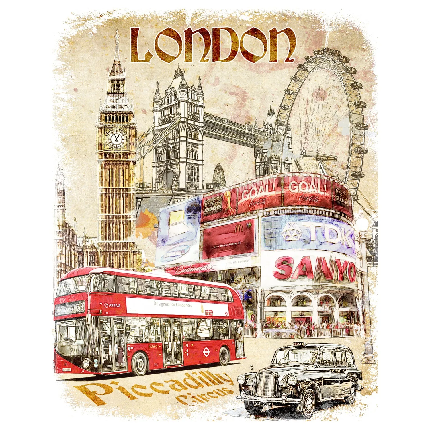 UA London Calling Fusion Piccadilly Circus Women's T-shirt (White)