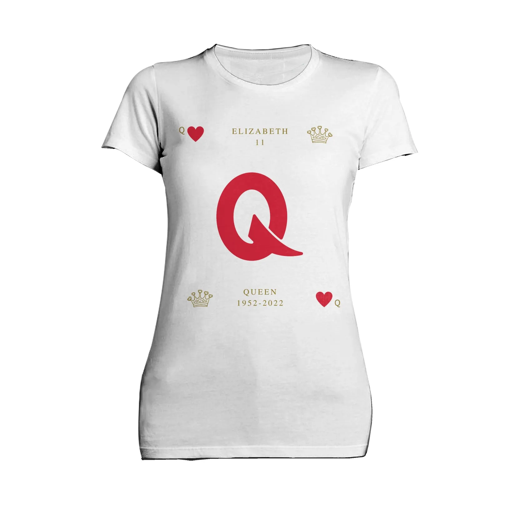 UA Queen's Platinum Jubilee Elizabeth II Heart Queen Women's T-shirt (White)