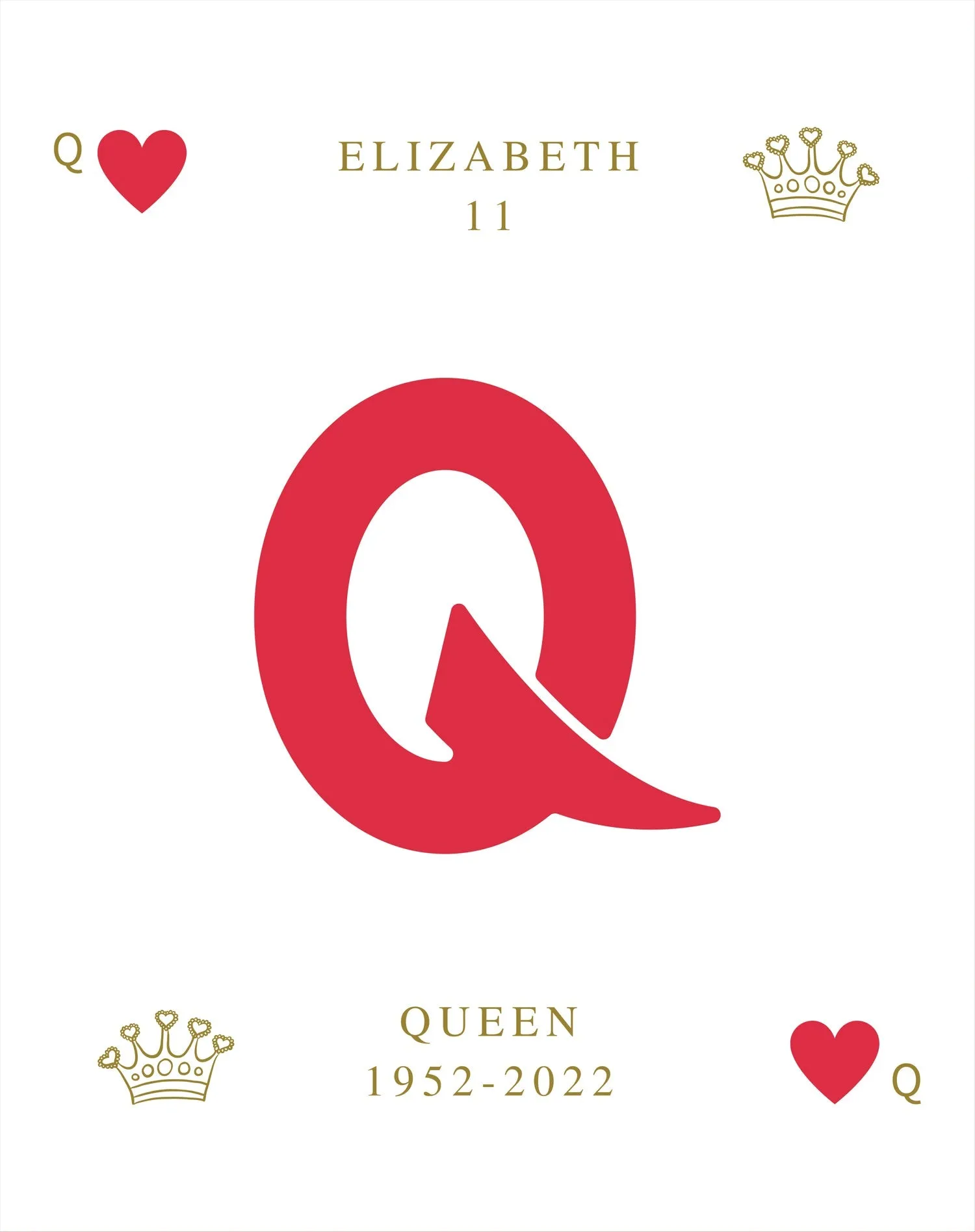 UA Queen's Platinum Jubilee Elizabeth II Heart Queen Women's T-shirt (White)