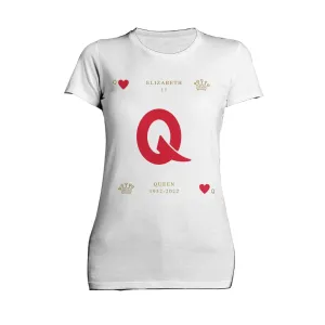 UA Queen's Platinum Jubilee Elizabeth II Heart Queen Women's T-shirt (White)