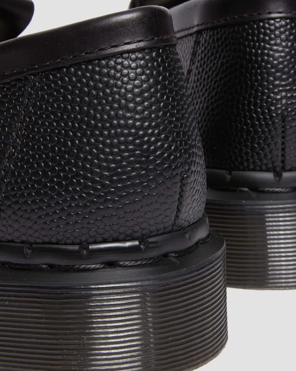 Unisex Adrian Snaffle Pebble Grain Leather Kiltie Loafers Black