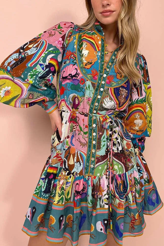 Unishe™ - Casual Graffiti Mini Dress