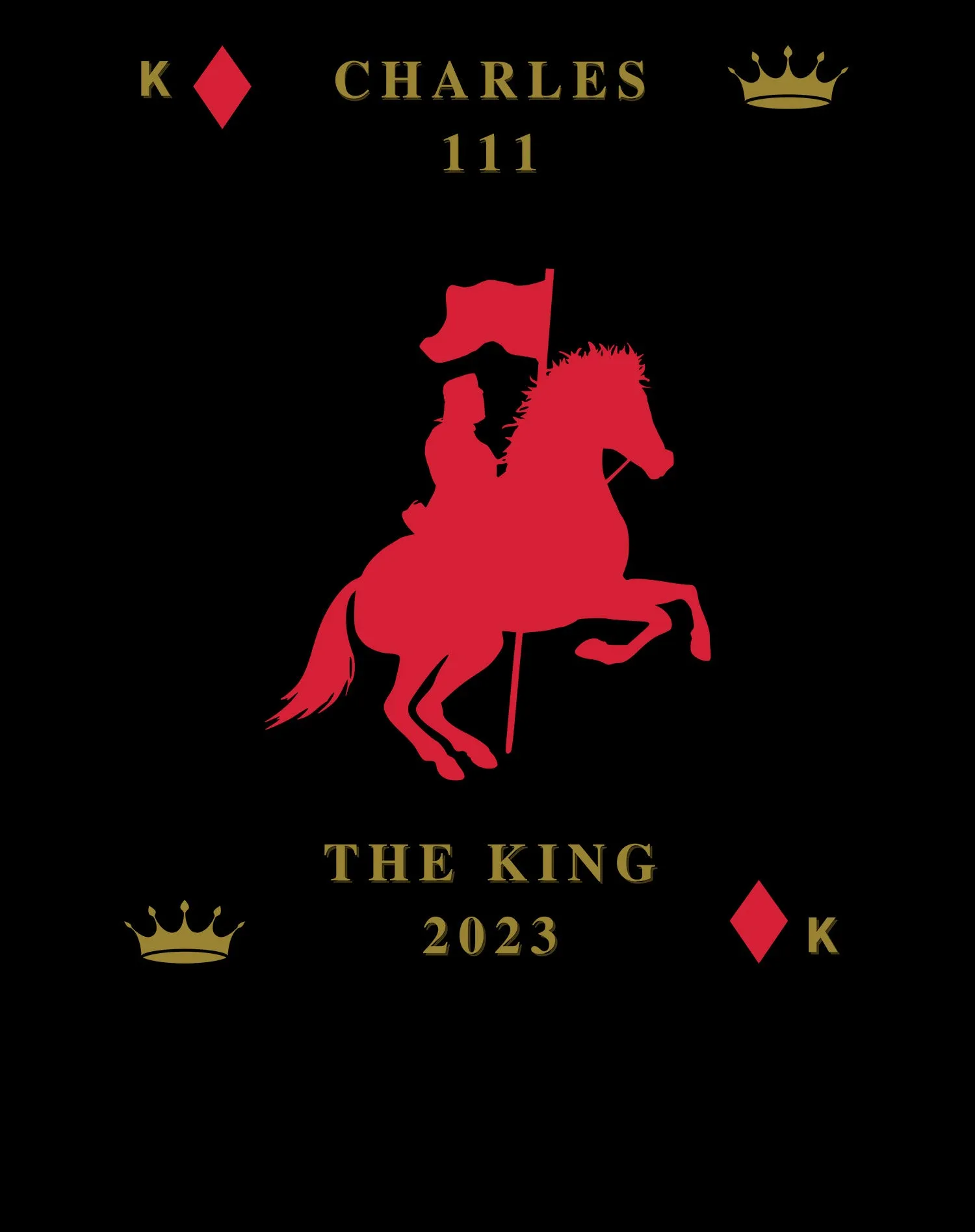 Urban Attitude Kings Coronation 2023 Silhouette Royal Knight Men's T-shirt