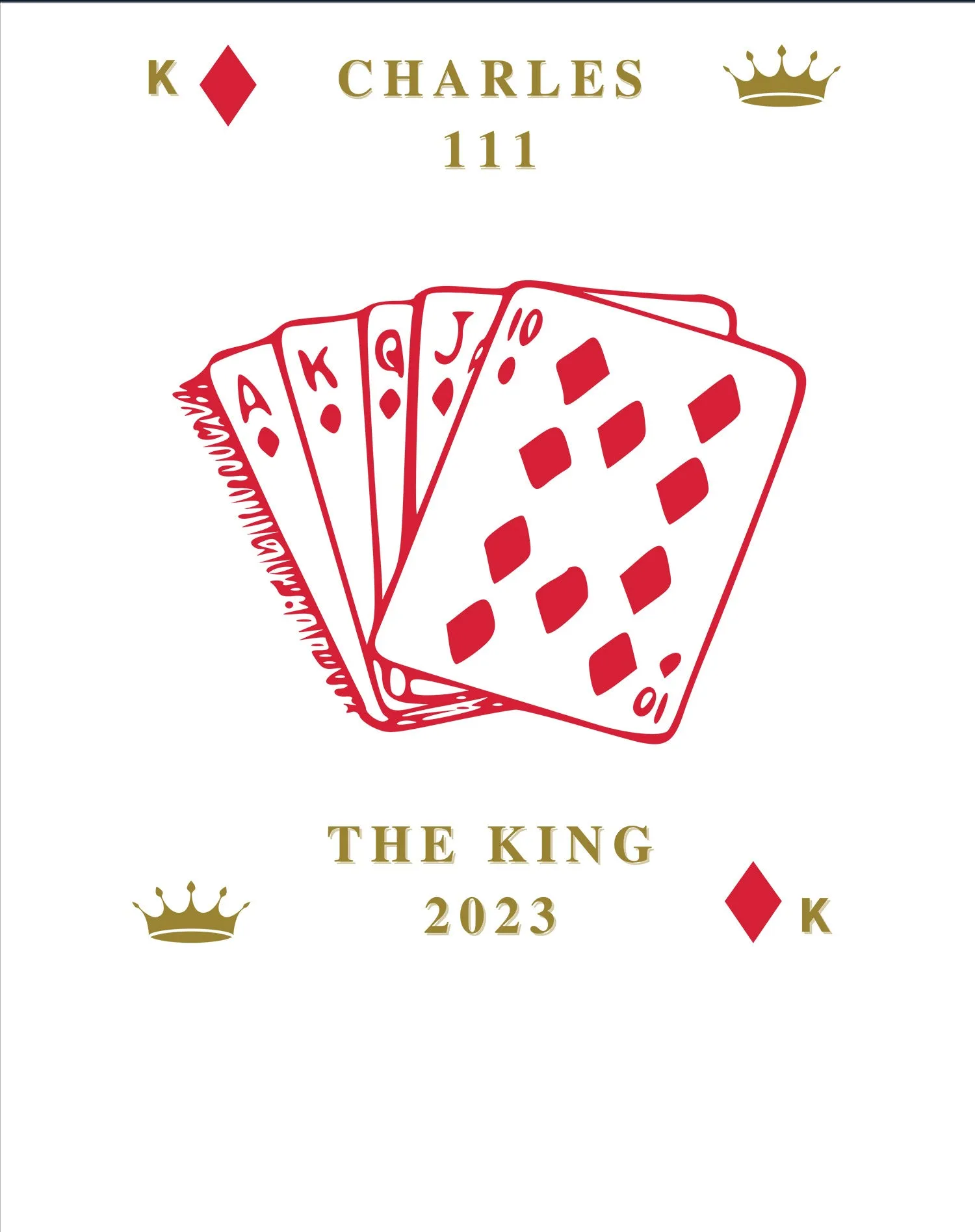 Urban Attitude Kings Coronation 2023 Stencil Royal Flush Women's T-shirt