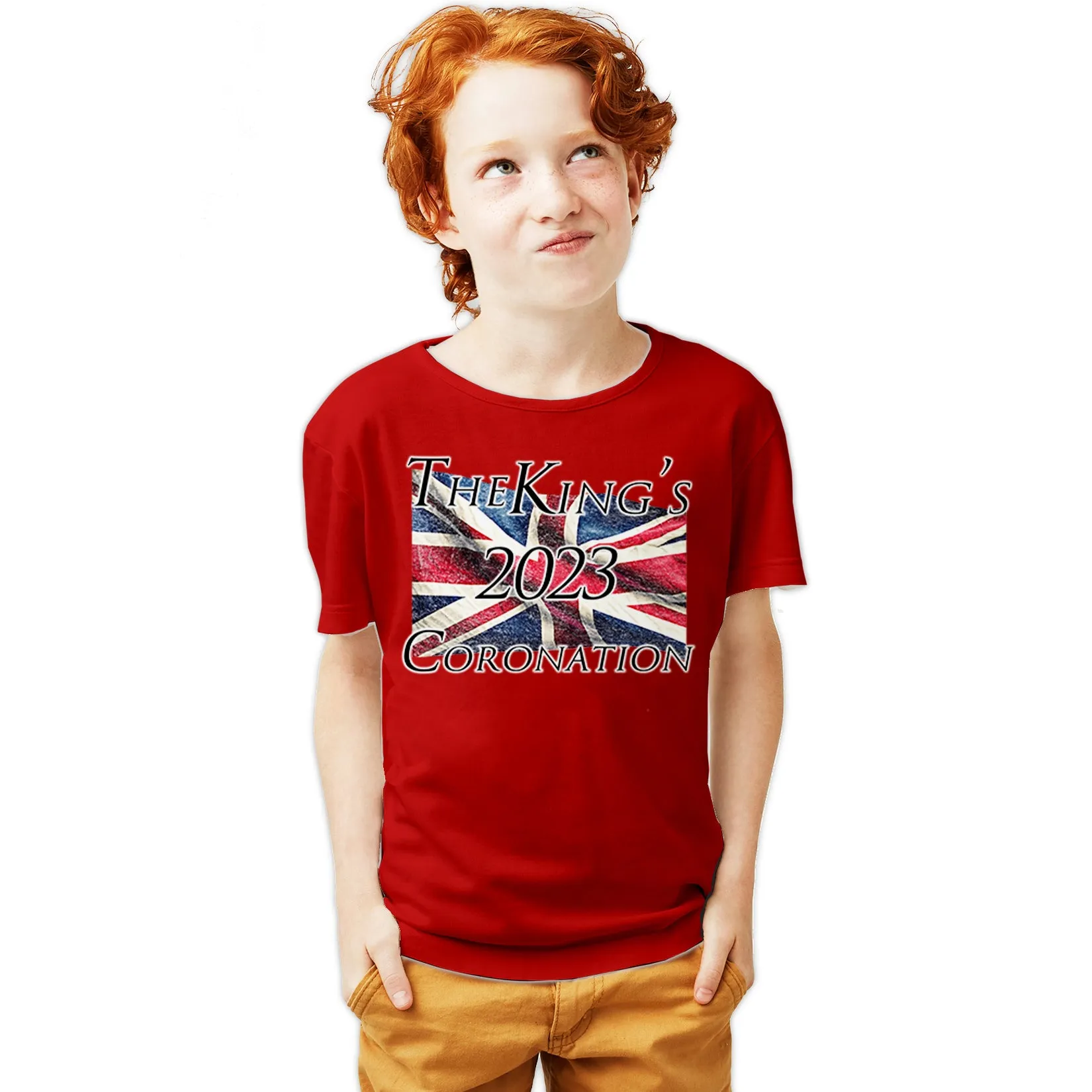Urban Attitude Kings Coronation 2023 Union Jack Flag Flying Youth T-shirt