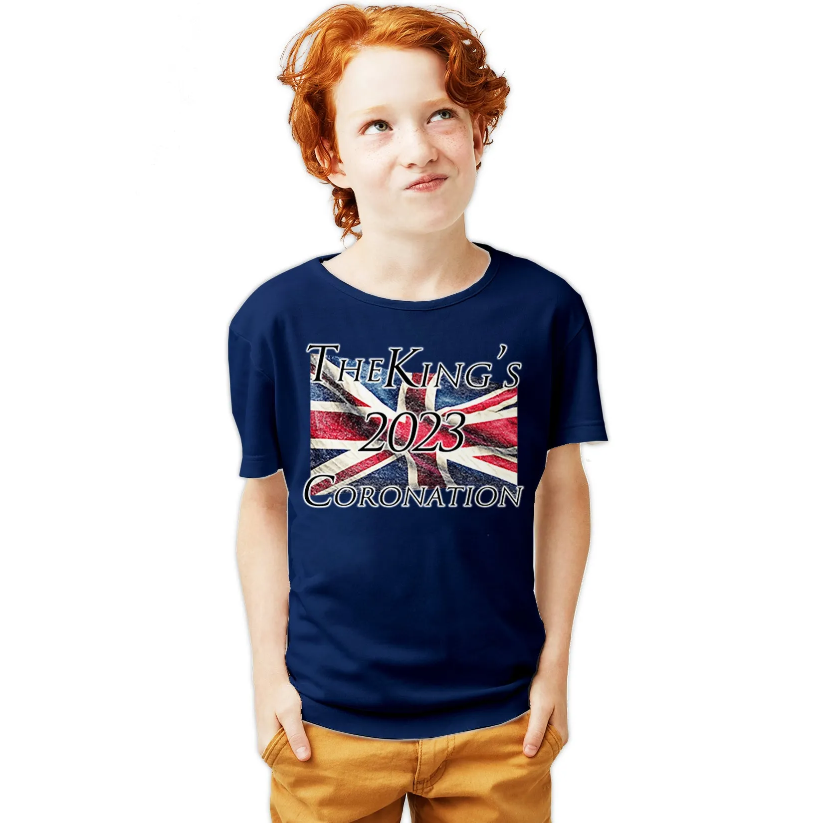 Urban Attitude Kings Coronation 2023 Union Jack Flag Flying Youth T-shirt