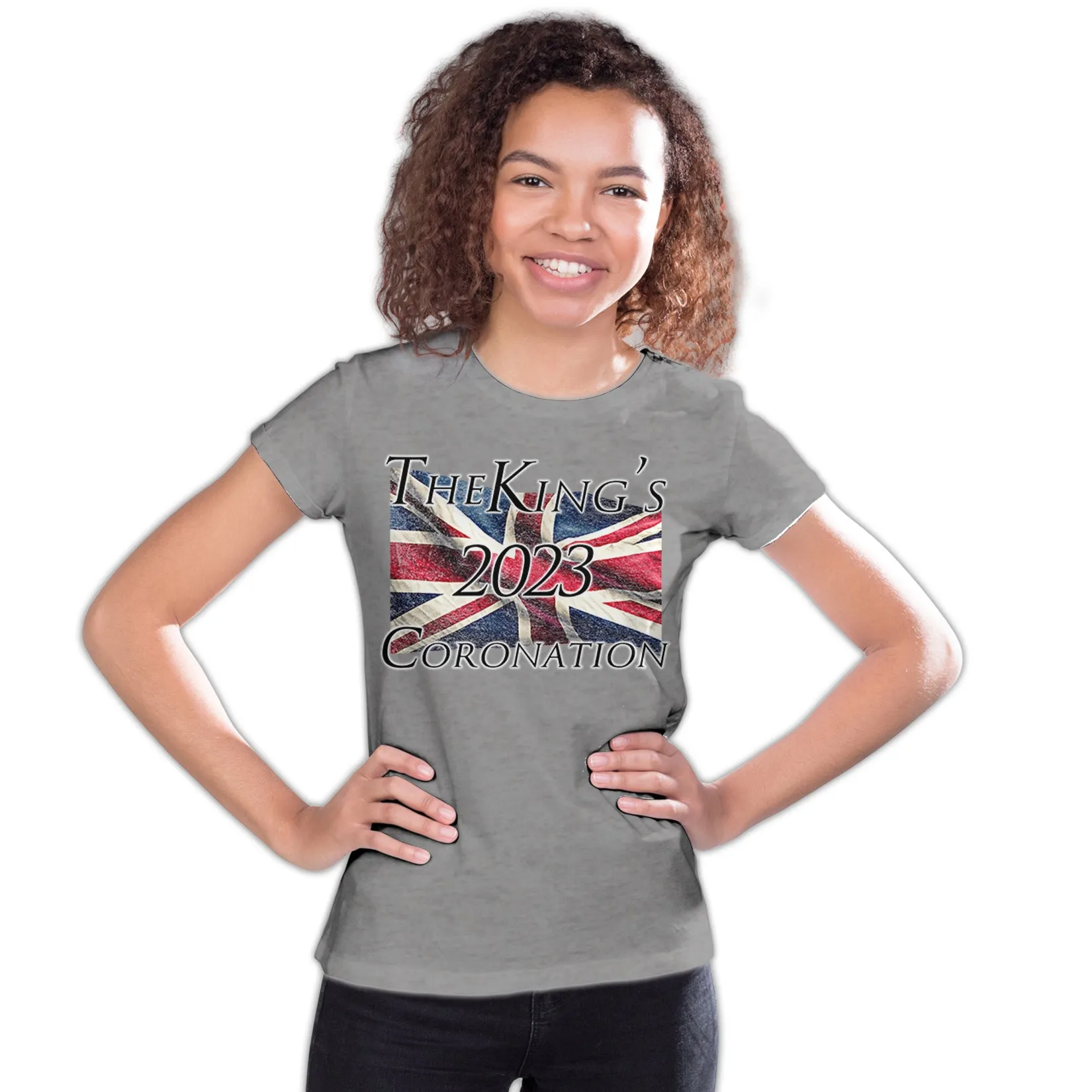 Urban Attitude Kings Coronation 2023 Union Jack Flag Flying Youth T-shirt