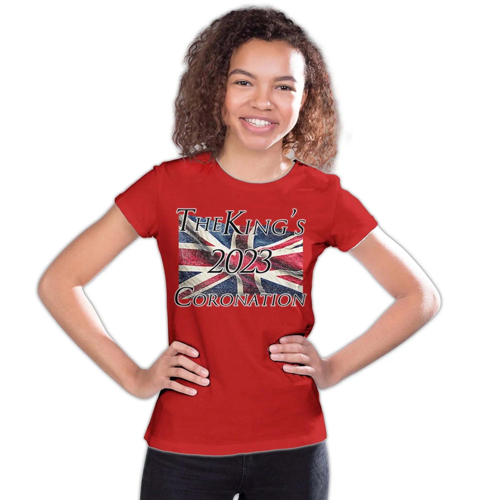 Urban Attitude Kings Coronation 2023 Union Jack Flag Flying Youth T-shirt