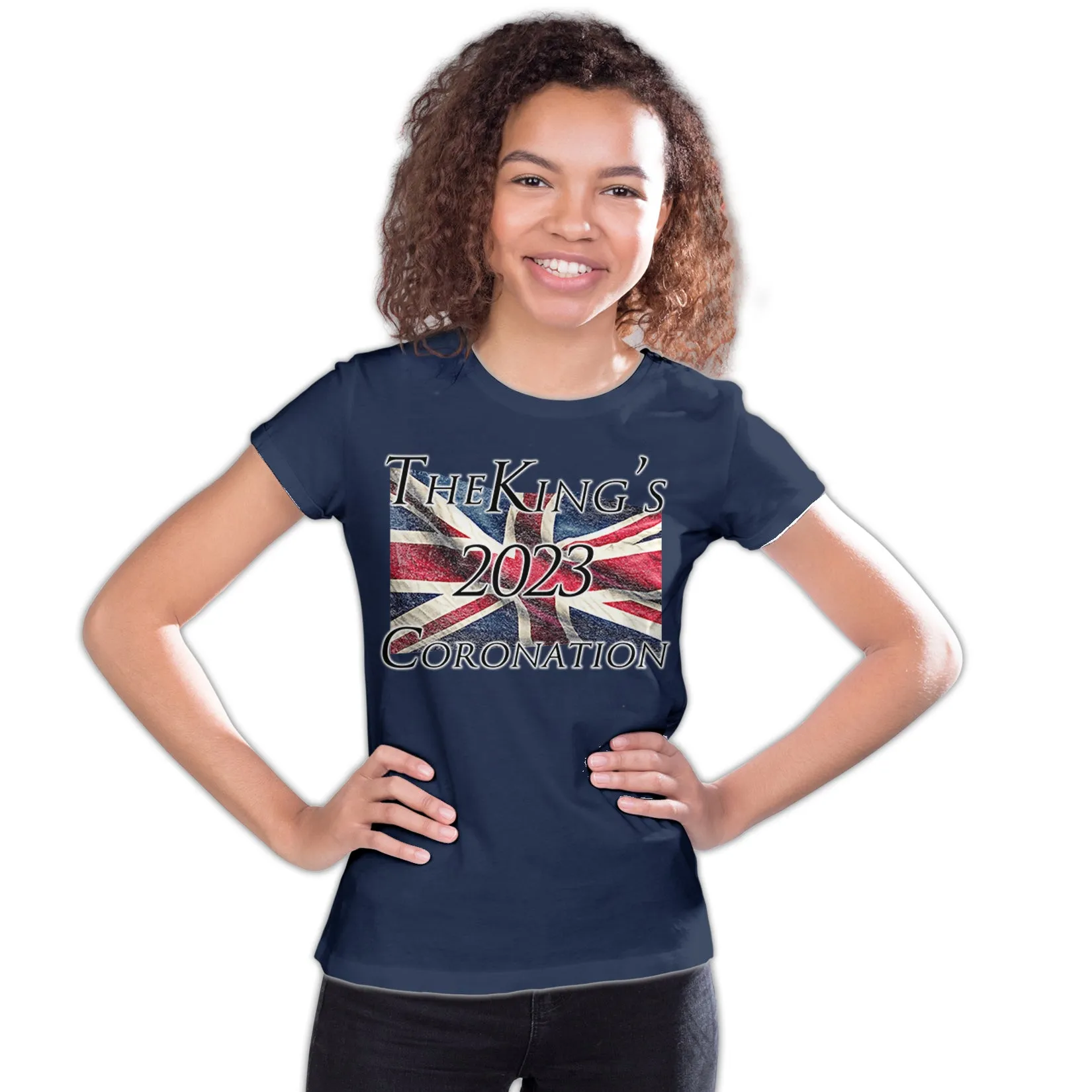 Urban Attitude Kings Coronation 2023 Union Jack Flag Flying Youth T-shirt