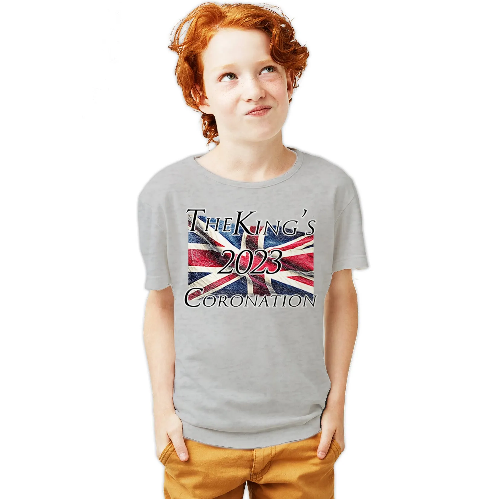 Urban Attitude Kings Coronation 2023 Union Jack Flag Flying Youth T-shirt