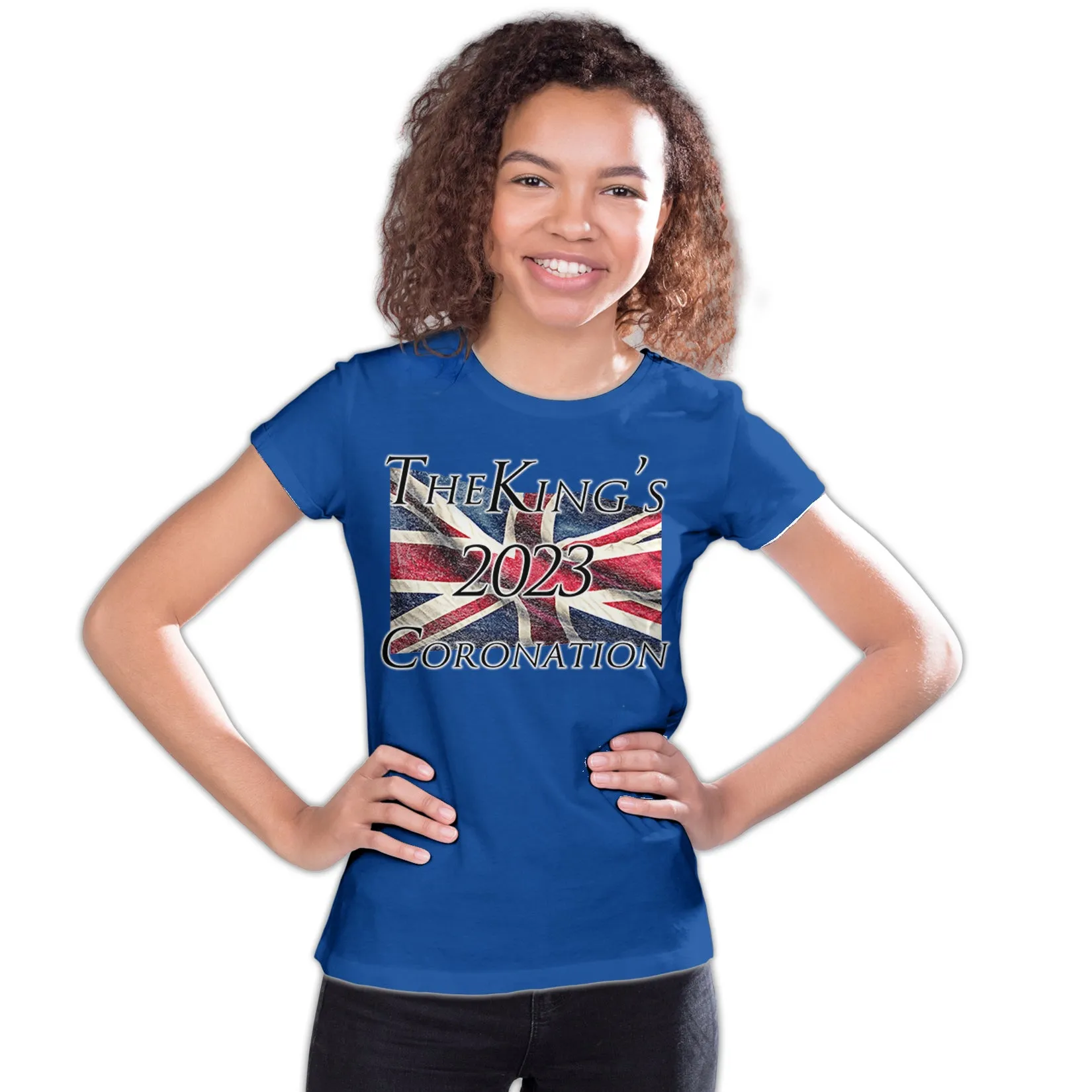 Urban Attitude Kings Coronation 2023 Union Jack Flag Flying Youth T-shirt