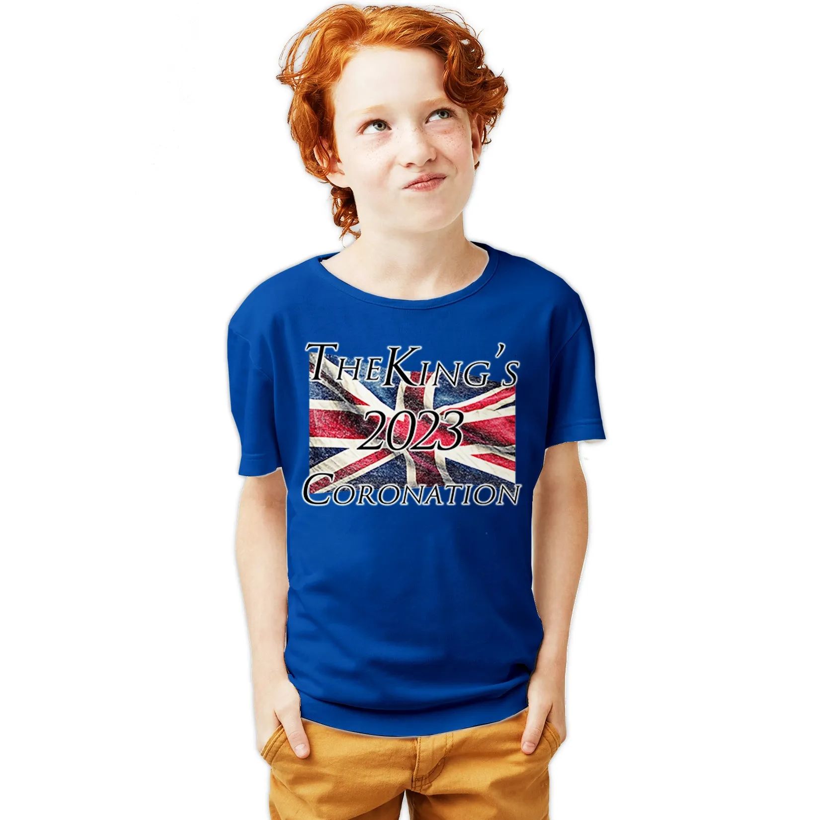 Urban Attitude Kings Coronation 2023 Union Jack Flag Flying Youth T-shirt