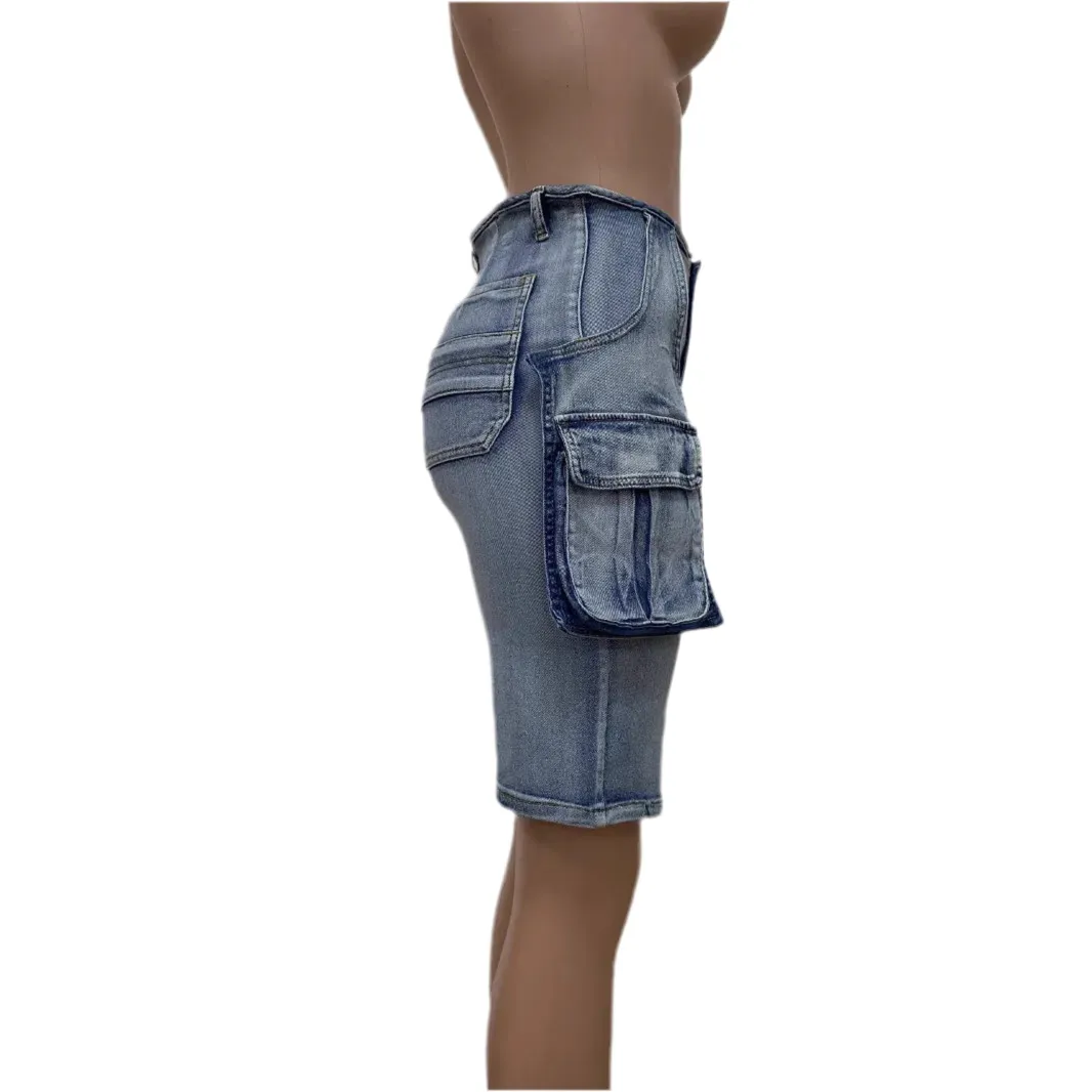 Urban Edge Cargo Denim Shorts