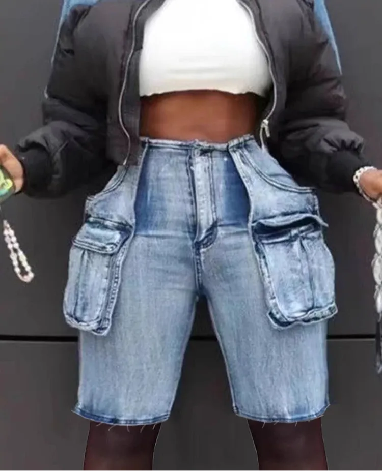 Urban Edge Cargo Denim Shorts