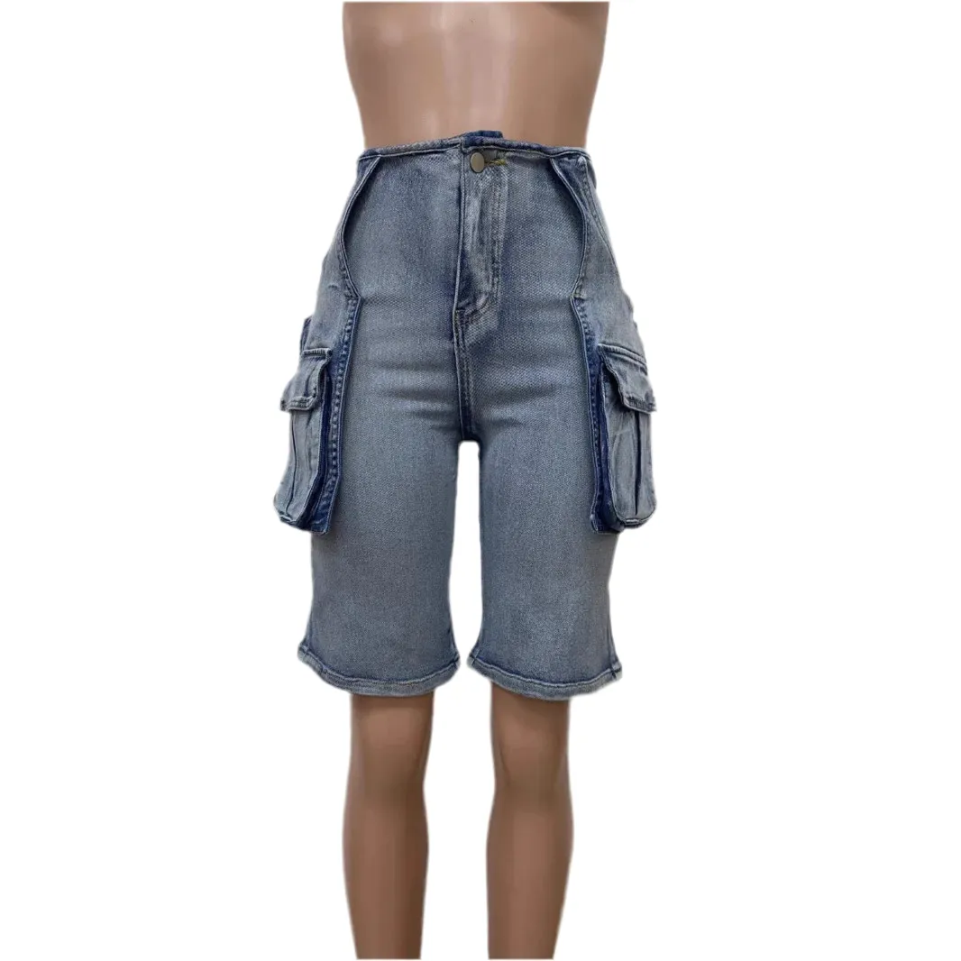 Urban Edge Cargo Denim Shorts