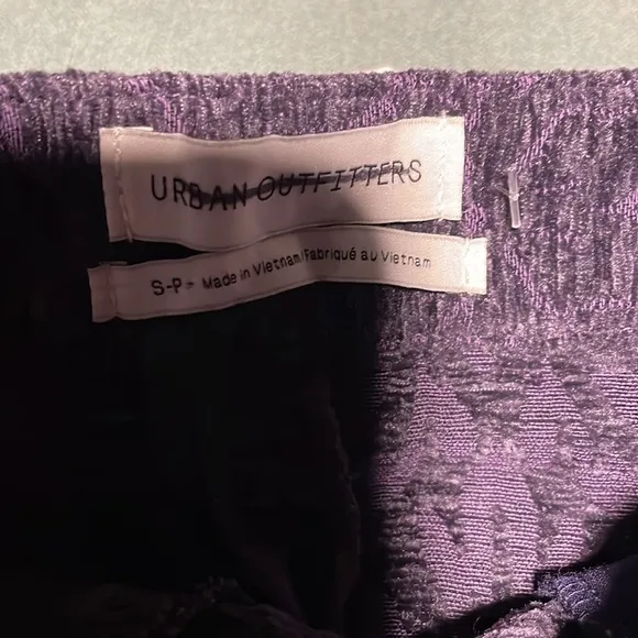 Urban Outfitters Asymmetrical Zipper Purple Velvet Brocade Mini Skirt (size S)