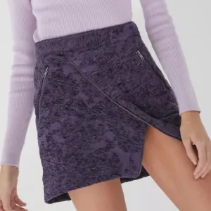 Urban Outfitters Asymmetrical Zipper Purple Velvet Brocade Mini Skirt (size S)