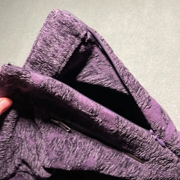 Urban Outfitters Asymmetrical Zipper Purple Velvet Brocade Mini Skirt (size S)
