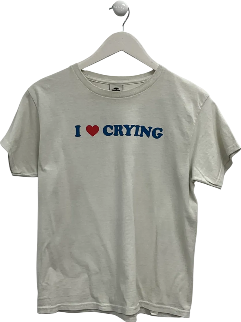 Urban Outfitters Cream I Love Crying T-shirt UK M/L