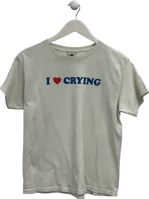 Urban Outfitters Cream I Love Crying T-shirt UK M/L