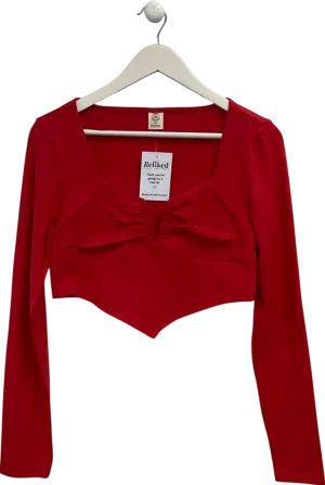 Urban Outfitters Red Long Sleeve Corset Top UK L