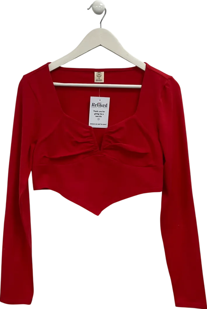 Urban Outfitters Red Long Sleeve Corset Top UK L
