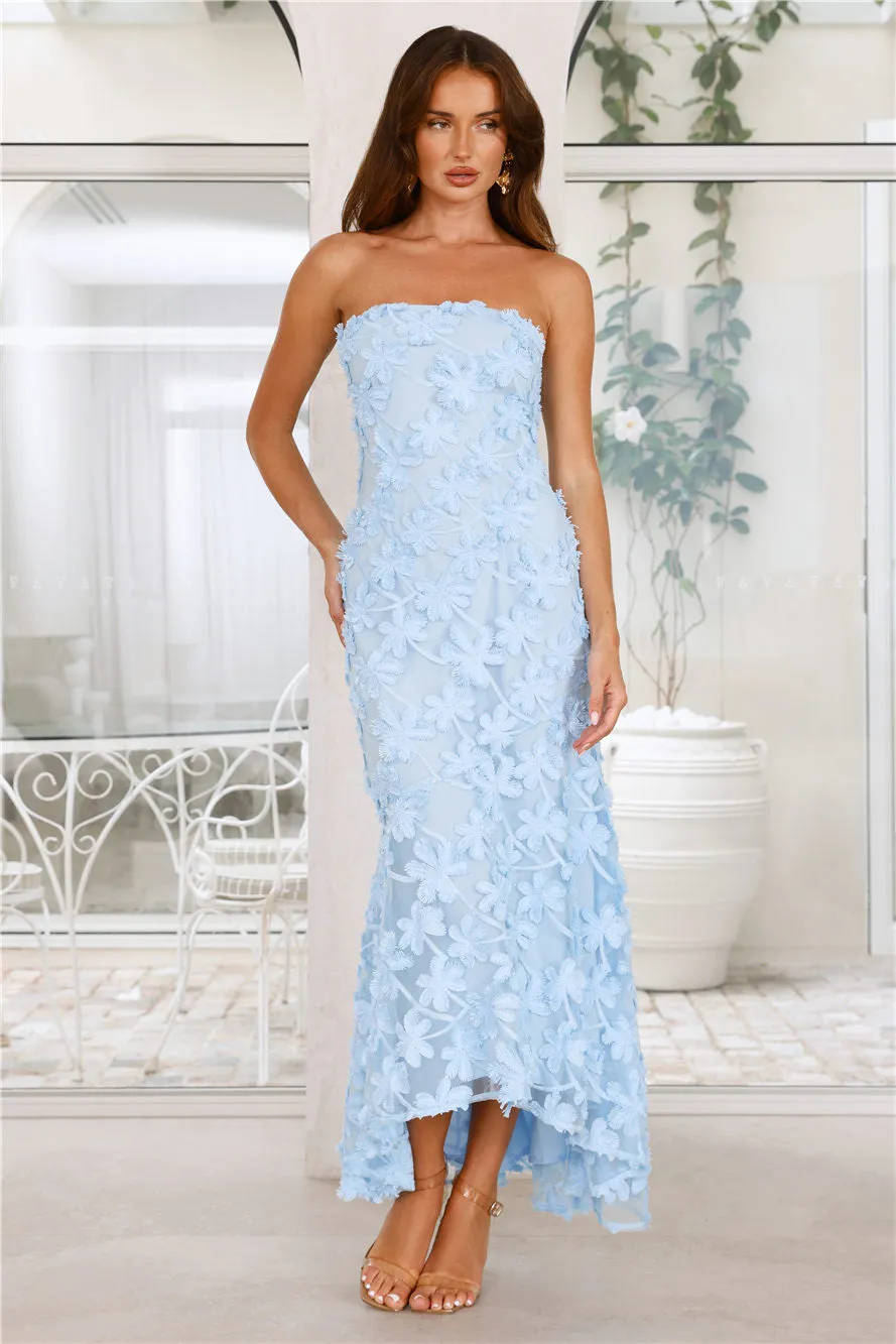 Urban Petal Strapless Maxi Dress Blue