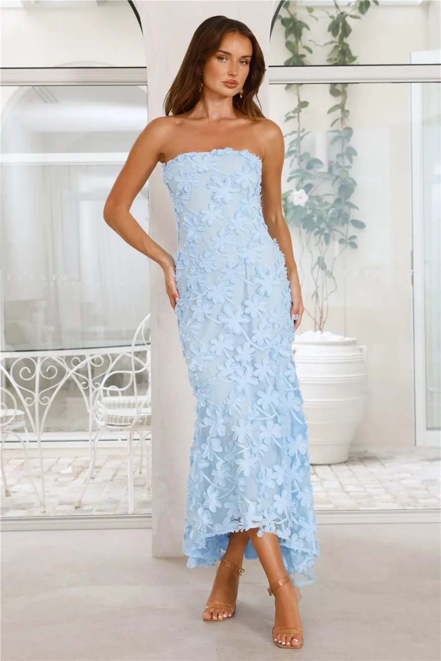 Urban Petal Strapless Maxi Dress Blue