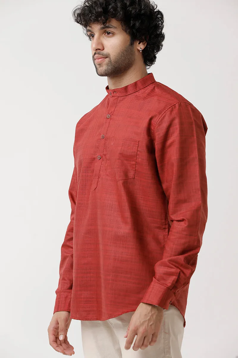 Urban - Red Short Kurta for Men | Uathayam