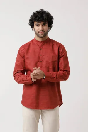Urban - Red Short Kurta for Men | Uathayam