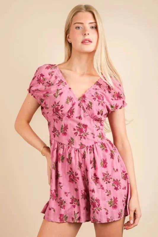 VERY J Floral Printed Ruffle Romper