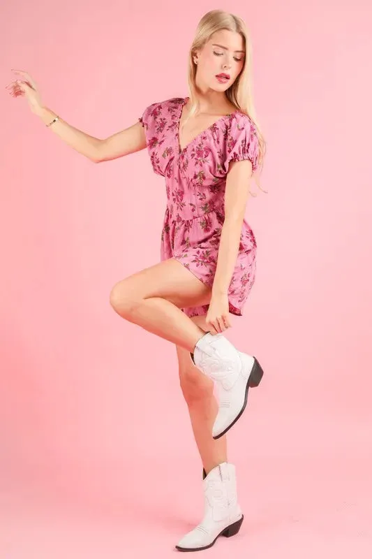 VERY J Floral Printed Ruffle Romper