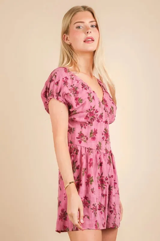 VERY J Floral Printed Ruffle Romper