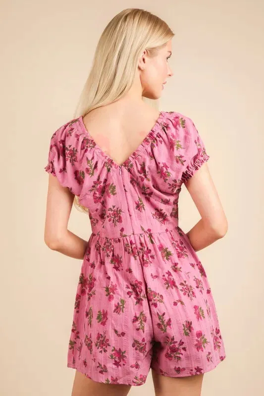 VERY J Floral Printed Ruffle Romper