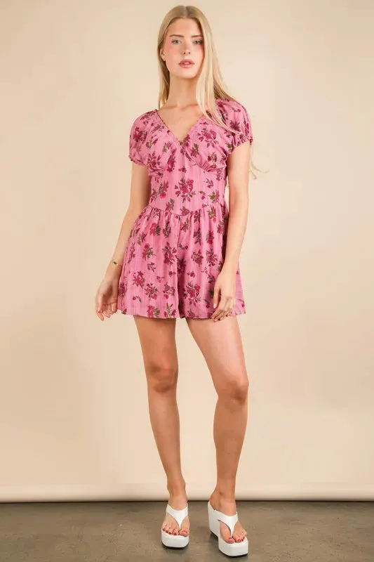 VERY J Floral Printed Ruffle Romper