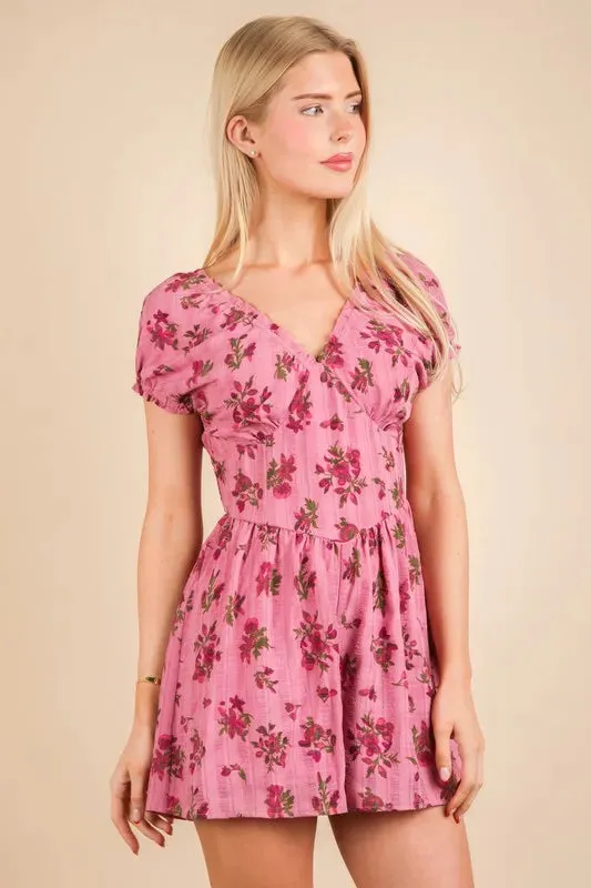VERY J Floral Printed Ruffle Romper