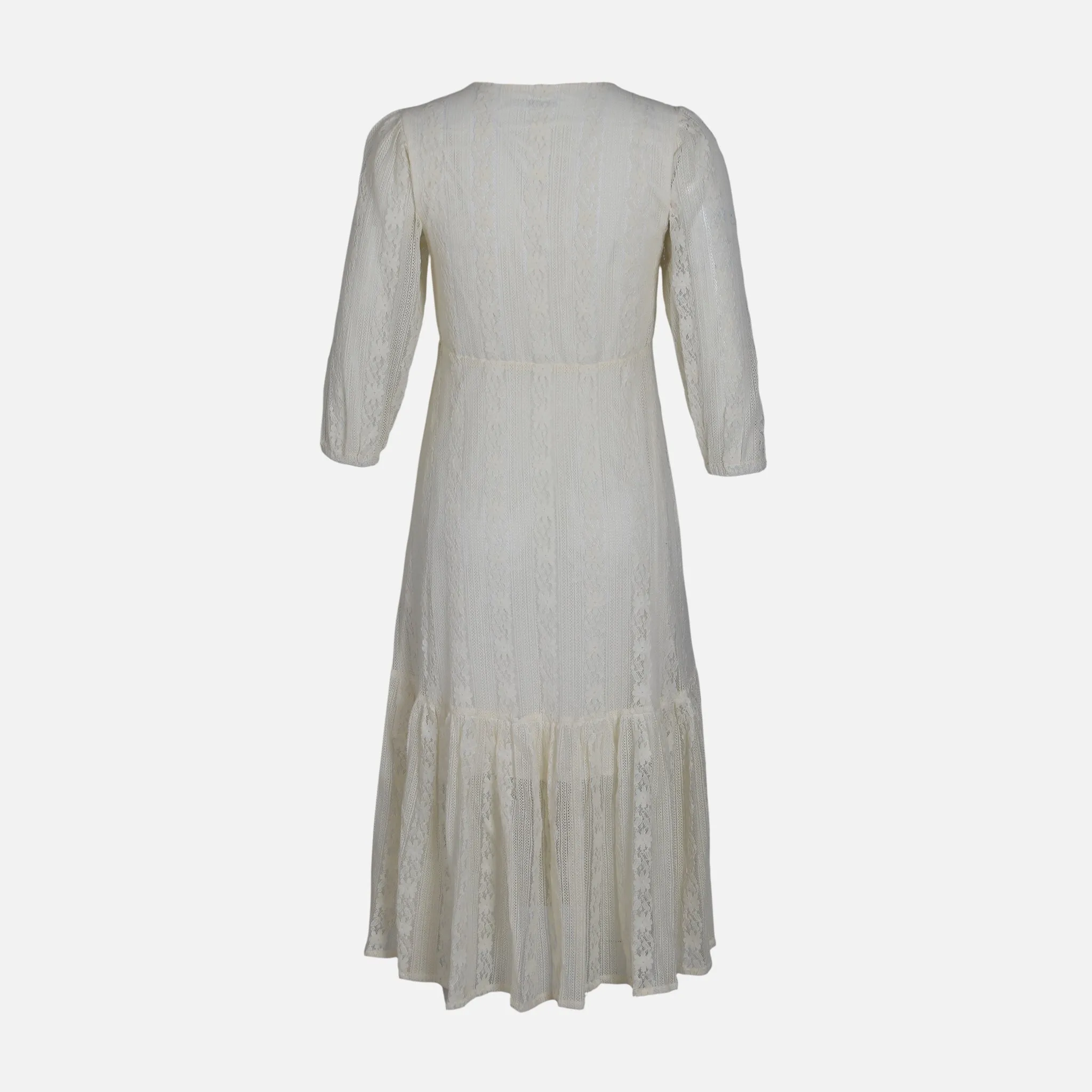 WOMEN SHORT SLEEVE LONG LACE DRESS