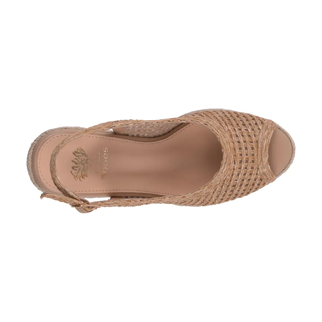 Women's Amira Natural Woven Espadrille Wedge Sandals