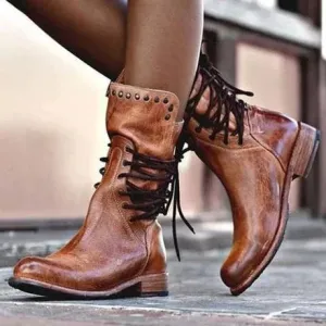 Women's Leather Casual Boots