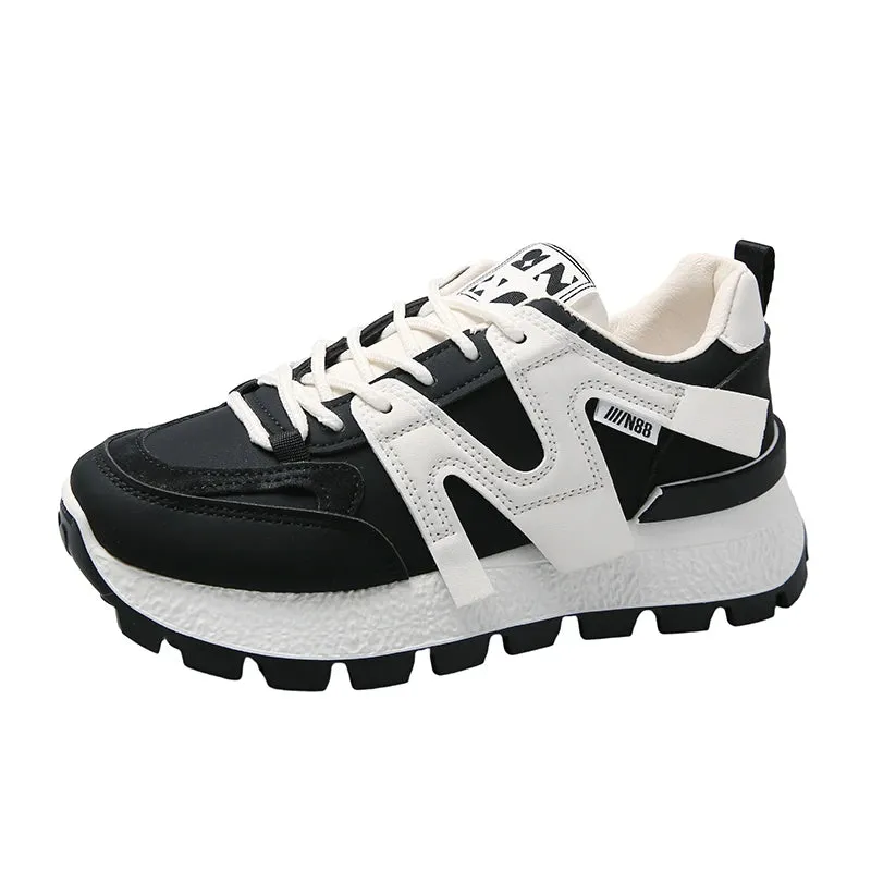 Women's Sneakers Trend 2024 Flat Female White Shoes High Quality Summer Sports Shoes Round Toe Black Woman Fashion Blown Sneaker