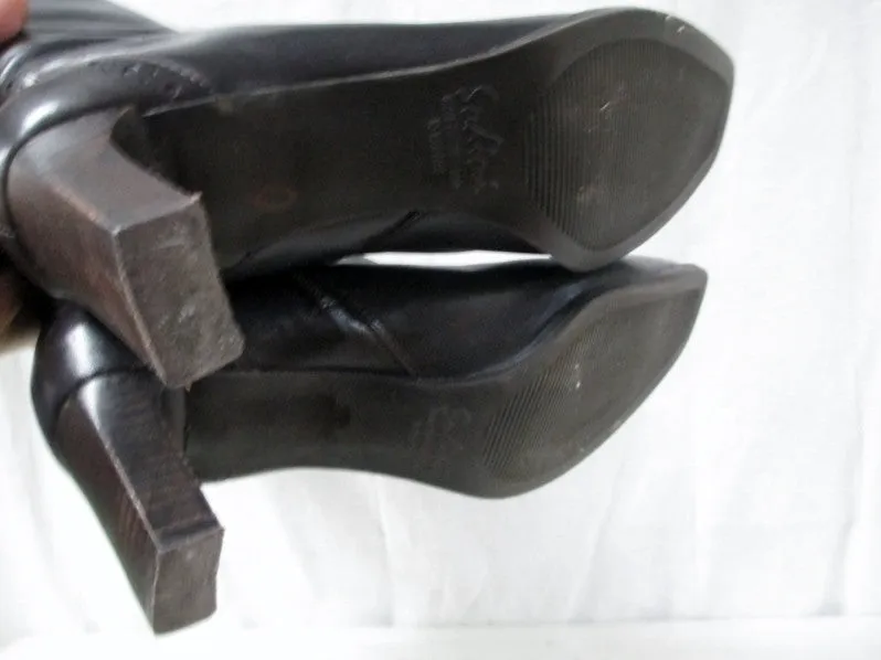 Womens SUDINI NORDSTROM Knee High LEATHER RIDING Moto BOOT 9 BROWN Shoe