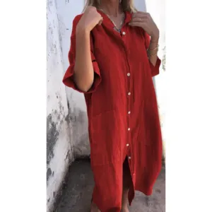 Women's Summer Casual Shirt Dress | Midi