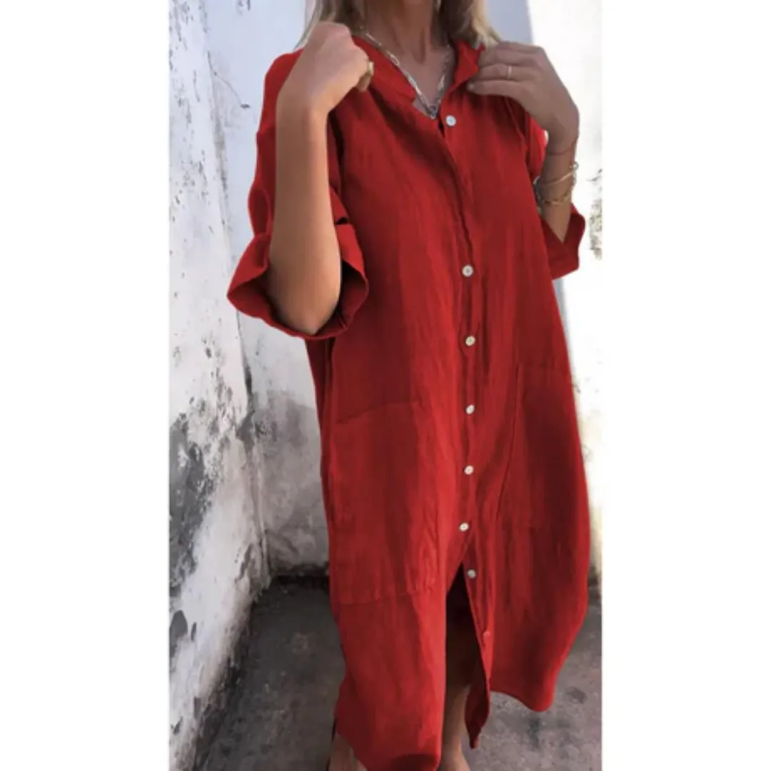 Women's Summer Casual Shirt Dress | Midi